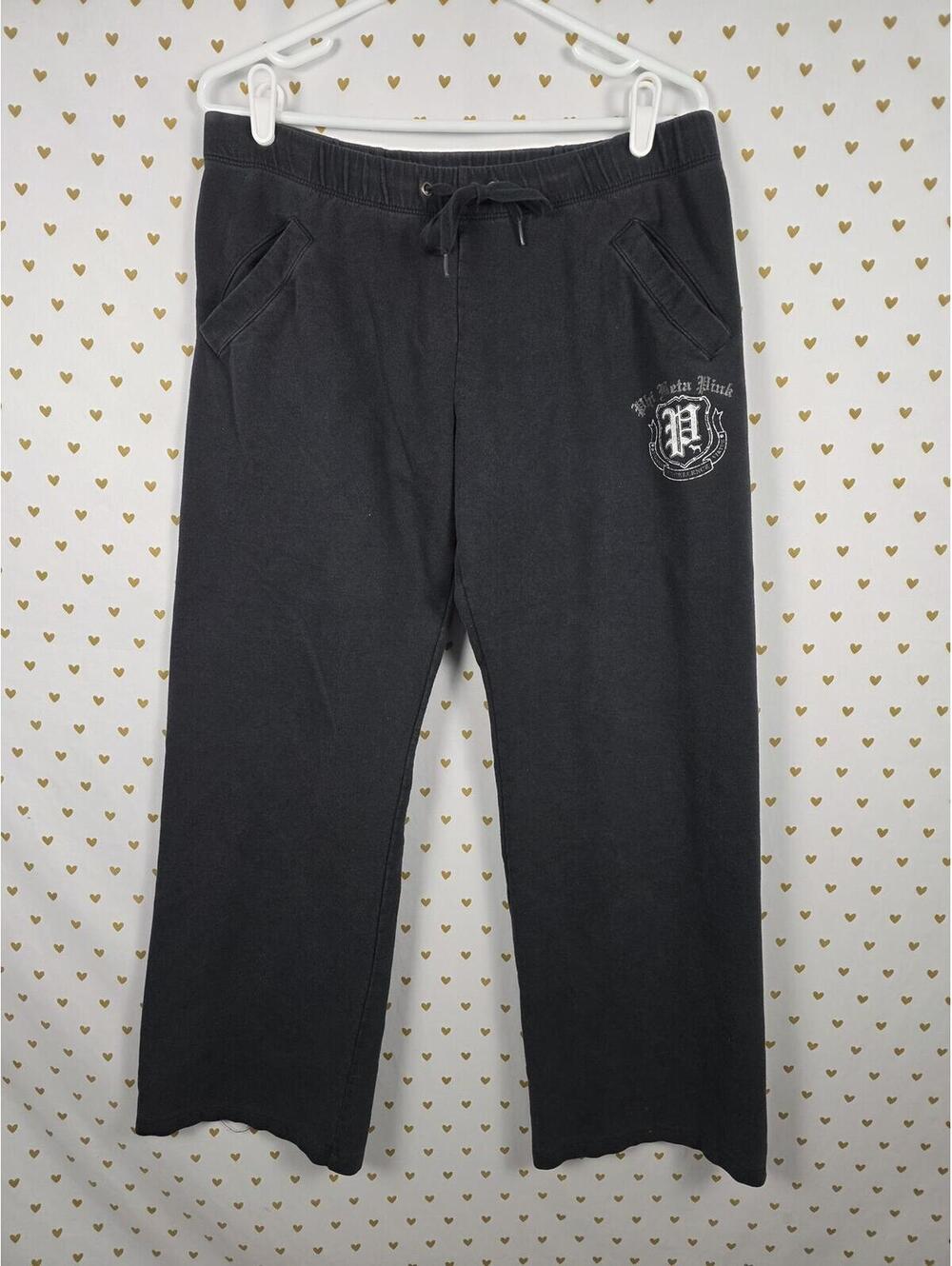 Victorias Secret PHI BETA PINK Bling DIaper Logo Butt Boyfriend Sweats Sweatpant